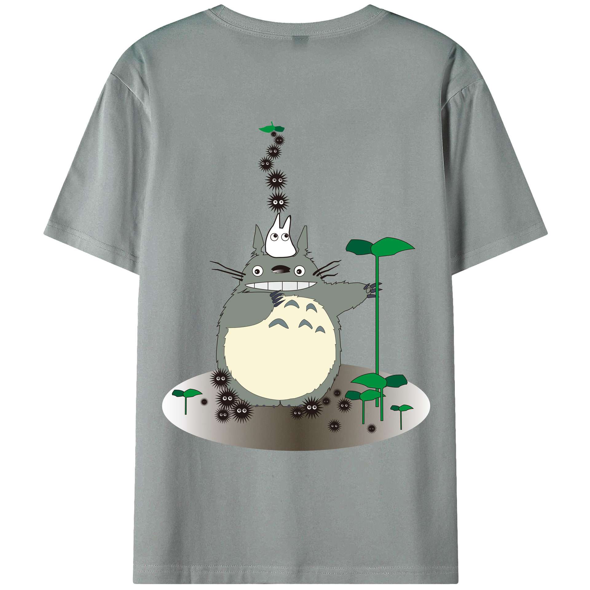 （画像用） となりのトトロ 草壁メイ 草壁サツキ My Neighbor Totoro Satsuki Kusakabe Mei Kusakabe 綿100％ メンズ半袖Tシャツ（バックプリント） 通気性